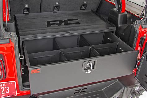 rough rider rear metal storage box jeep|rough country rear storage box.